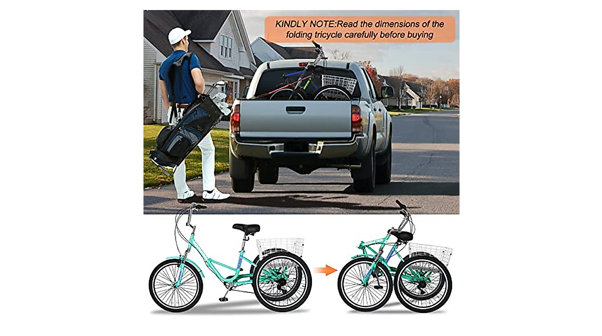 Slsy Folding Adult Tricycles - 7 Speed & Portable Design