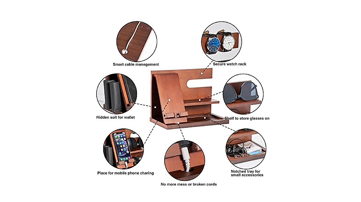 Wood Phone Docking Station - Perfect for Men and Dads