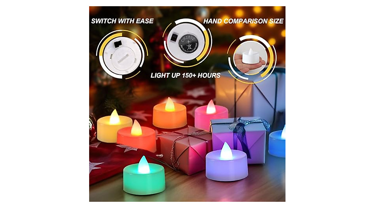 BEICHI Color Changing LED Tea Lights - 24 Pcs Bulk