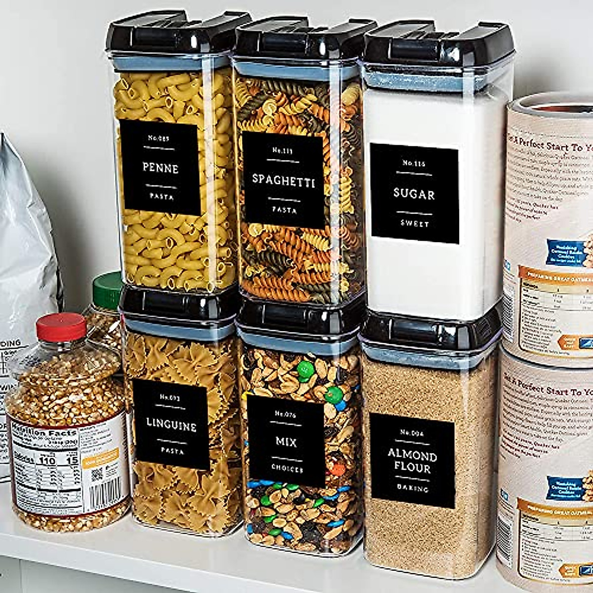 Minimalist Kitchen Pantry Labels - 132 Waterproof Stickers