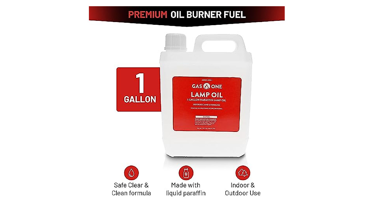 GasOne Liquid Paraffin Lamp Oil – 1 Gallon, Odorless & Smokeless