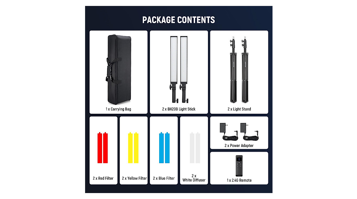 NEEWER LED Video Light Stick Kit - Perfect for Creators