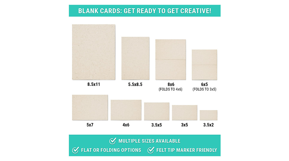 Rustic 4x6 Blank Cards Set of 50 - Premium Heavyweight Cardstock