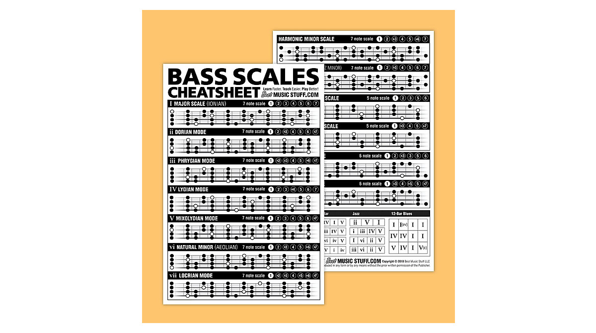 Bass Scales Cheatsheet: Pocket Reference for Musicians