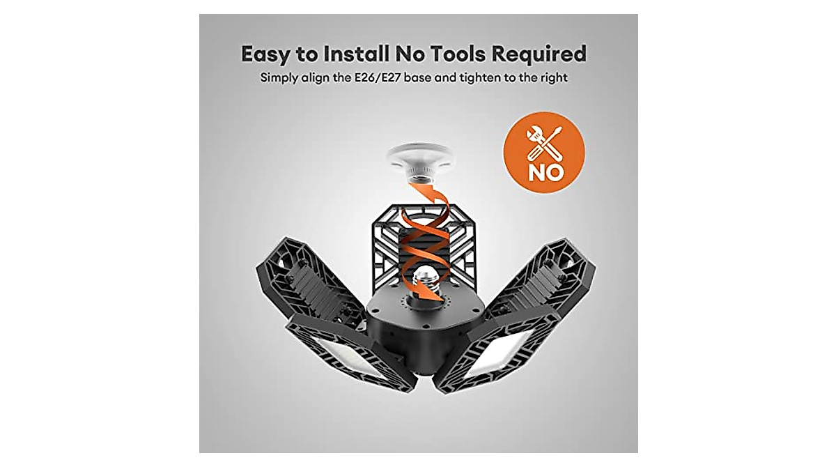 180W Deformable LED Garage Lights | Bright 14000LM Ceiling Lighting