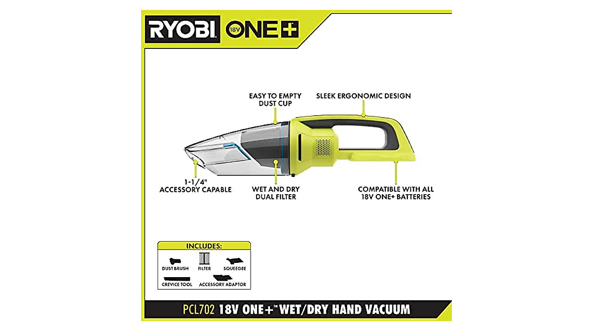 Pacroban ONE+ 18V Cordless Wet/Dry Hand Vacuum | Portable Cleaning Power