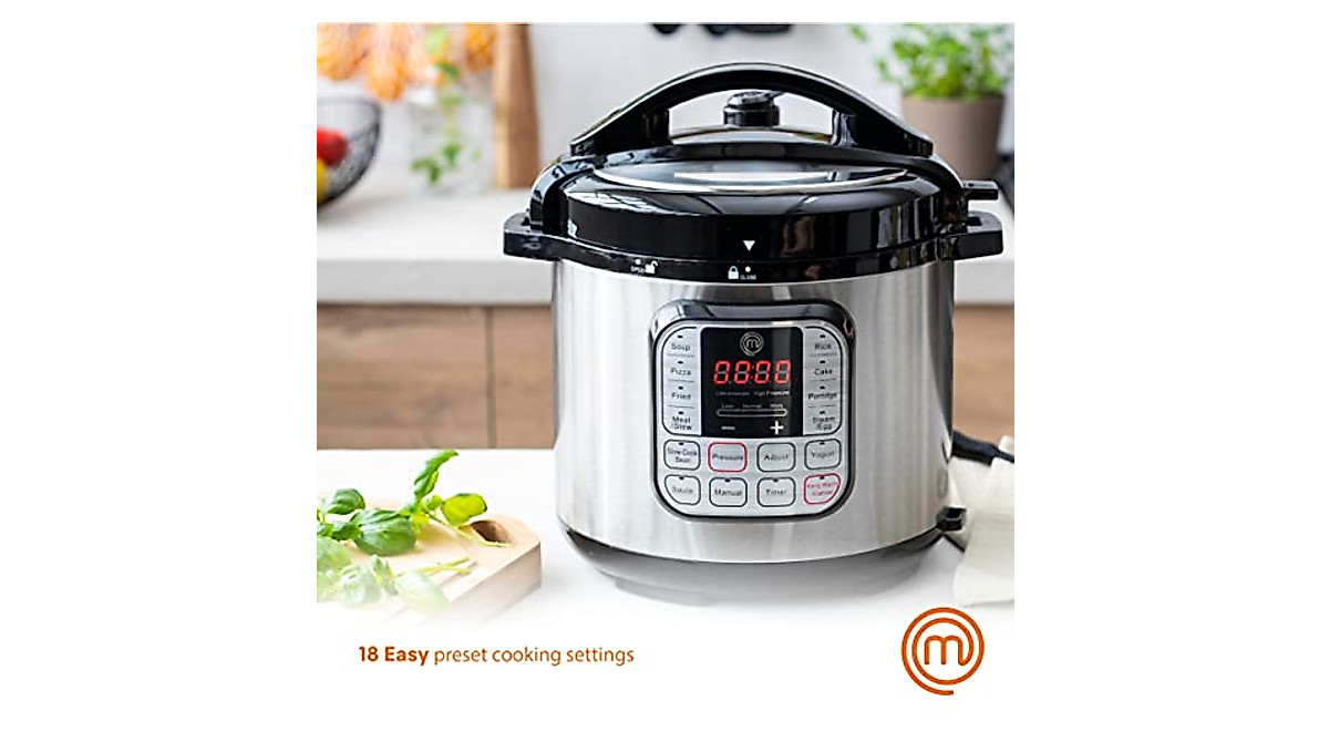 MasterChef Electric Pressure Cooker 10-in-1 Multi-Cooker, 6 Qt