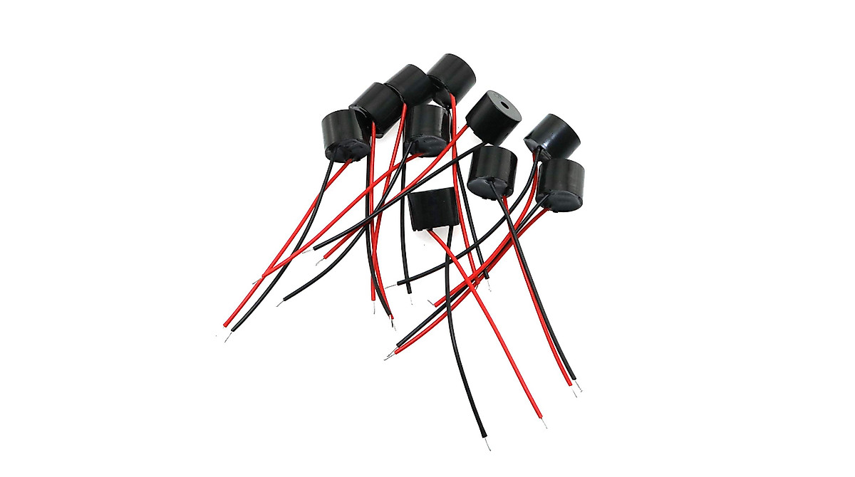 Cicalini Elettronici 12V 85dB - Confezione Da 10 Pezzi, Mini Buzzer Attivo Con Cavo