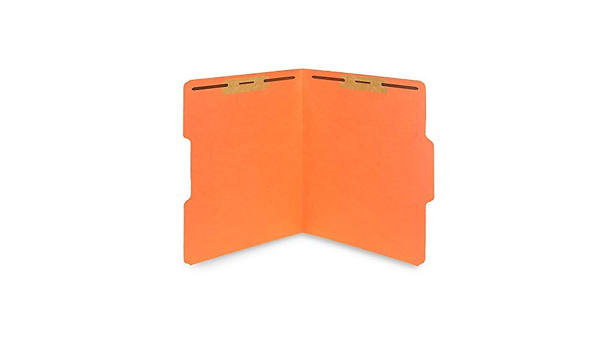 50 Assorted Color Fastener File Folders - Durable 2-Prong