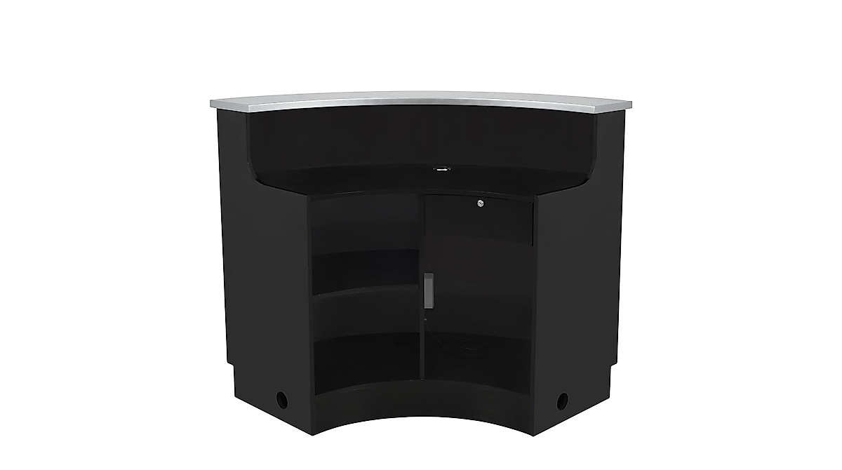 LED Illuminated Curved Reception Desk for Modern Reception Areas