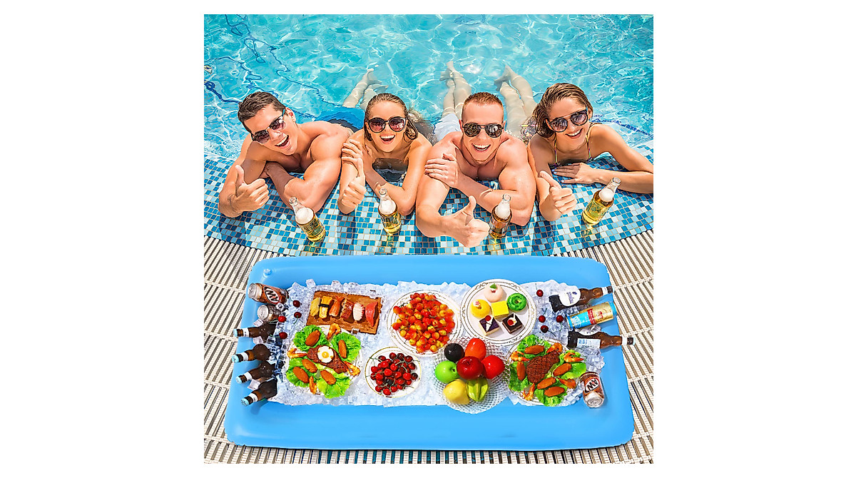 Hemoton Inflatable Pool Serving Bar & Food Cover Set