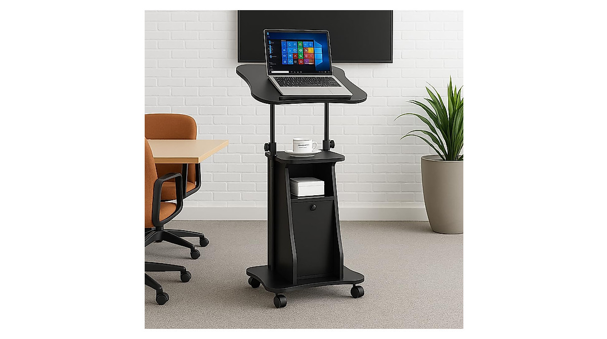 Tangkula Height-Adjustable Mobile Laptop Podium for Office & Home