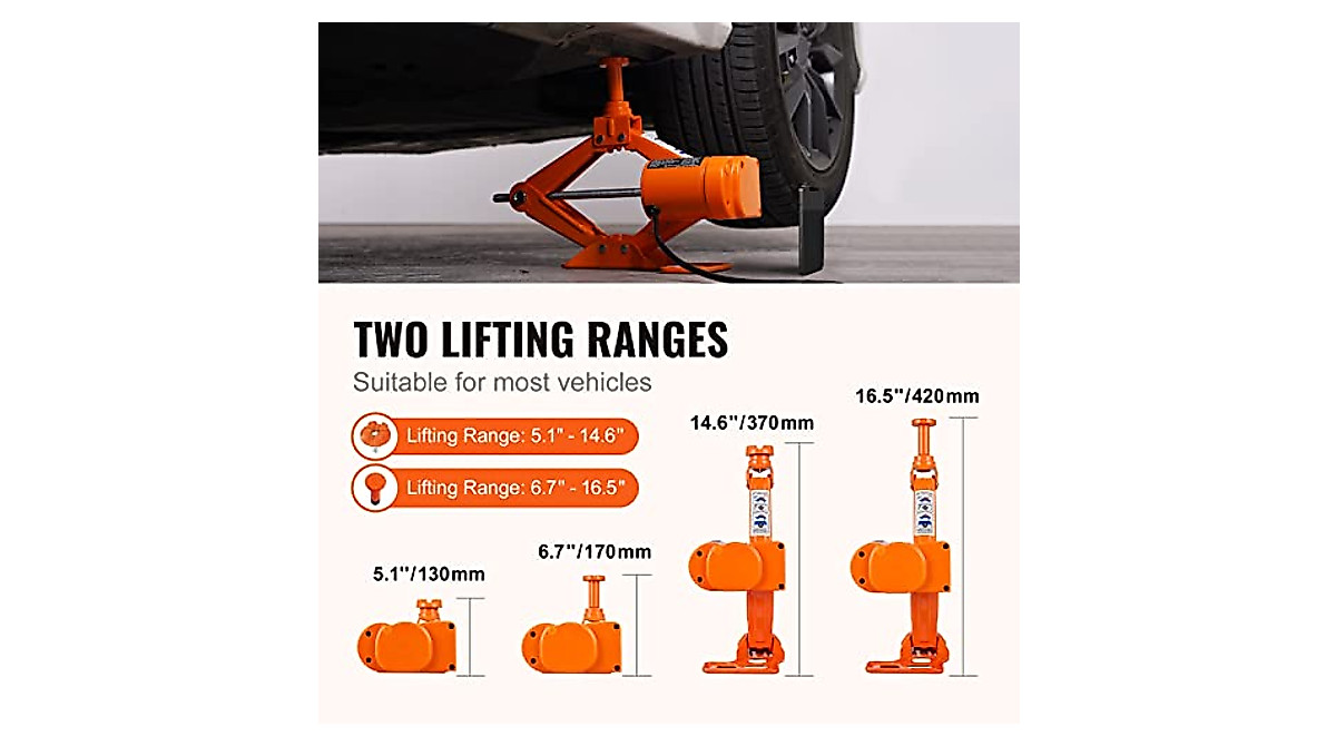 VEVOR Electric Car Jack - 3 Tons, Remote Control, Fast Lift
