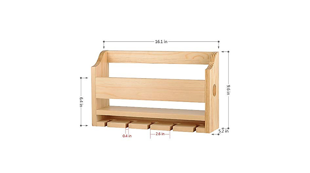 Wall Mount Entryway Mail Organizer - Rustic Wooden Floating Shelf