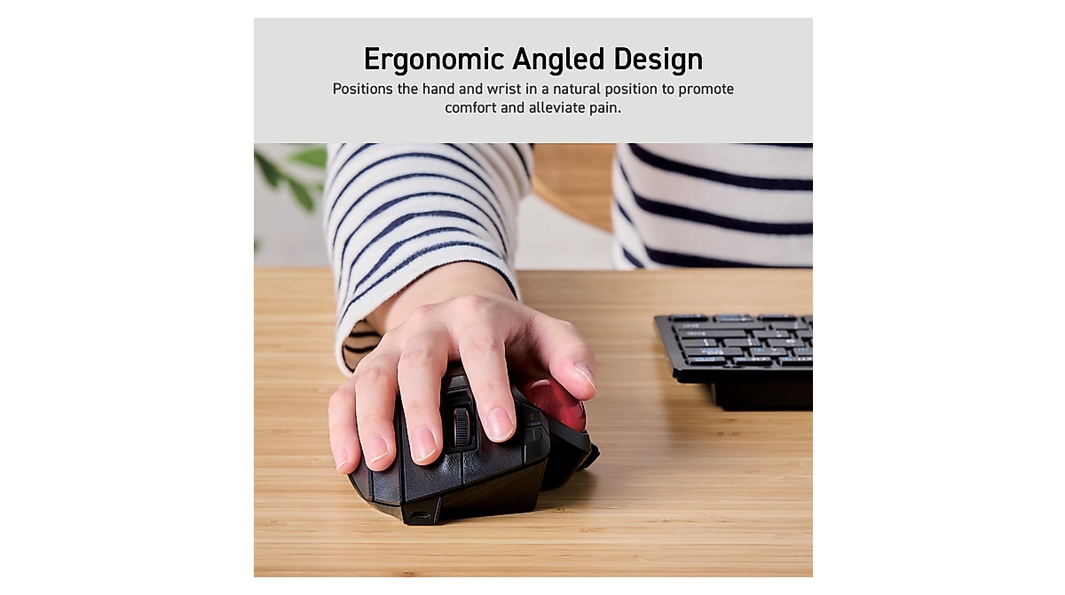 ELECOM Wireless Trackball Mouse - Ergonomic & Customizable for PC & Mac