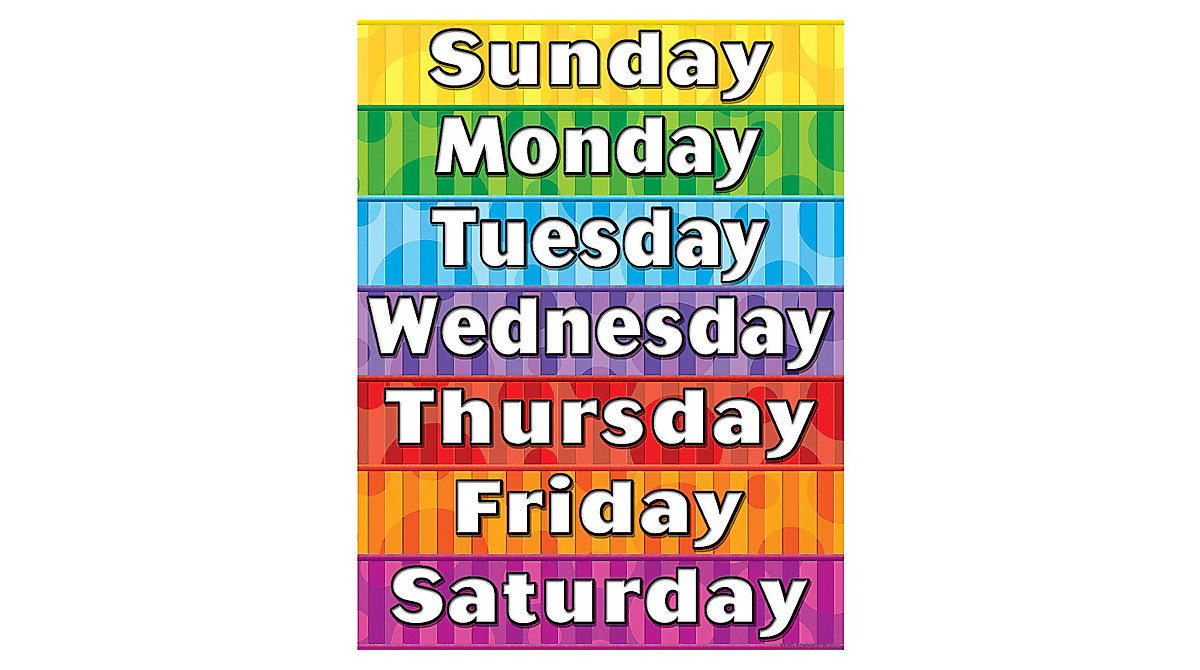 Days of the Week Chart for Classroom & Home | Teacher Created Resources