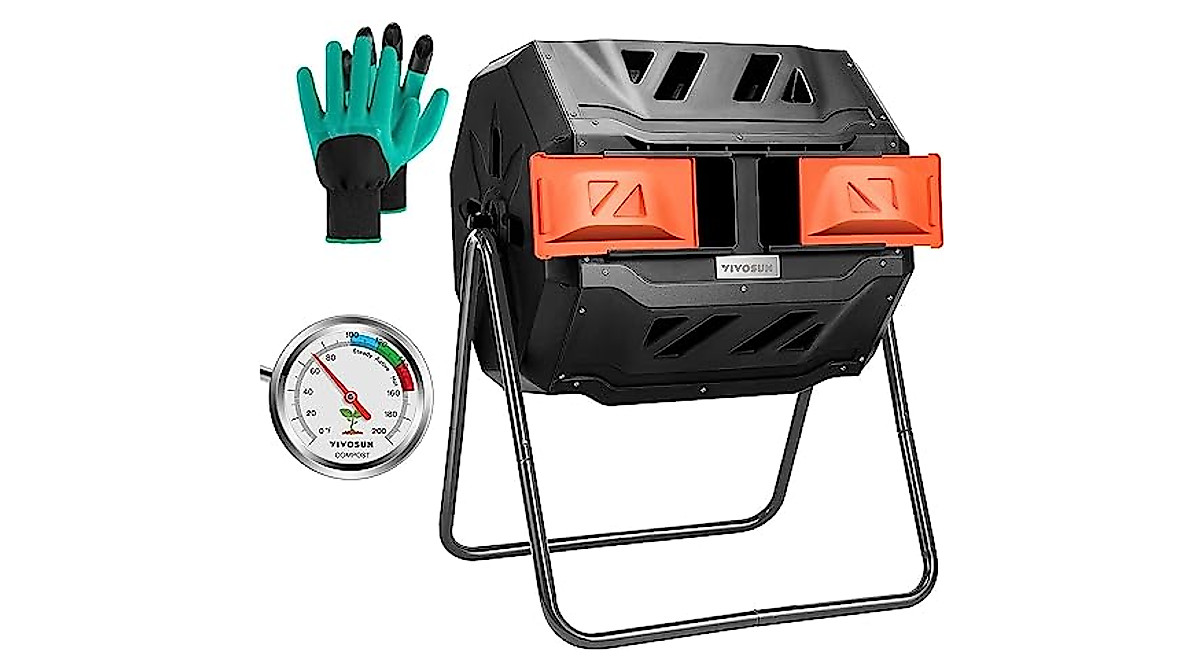 VIVOSUN Dual Rotating Composter - Efficient Backyard Composting
