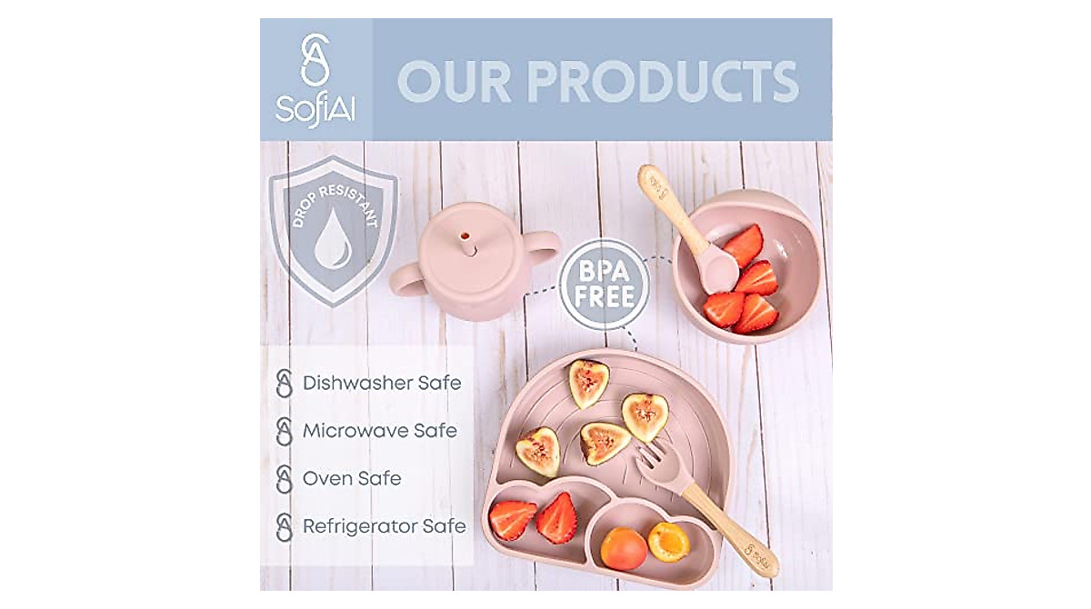 SofiAl Baby Feeding Set - Silicone Utensils for Toddlers