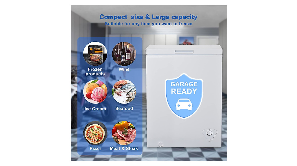 SMETA 7.0 Cu. Ft. Chest Freezer - Quiet & Compact Deep Freezer