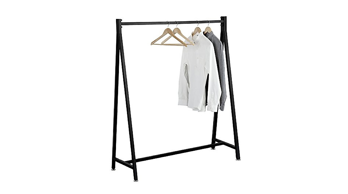 Heavy Duty Black Metal Wardrobe Clothing Rack - Modern & Versatile