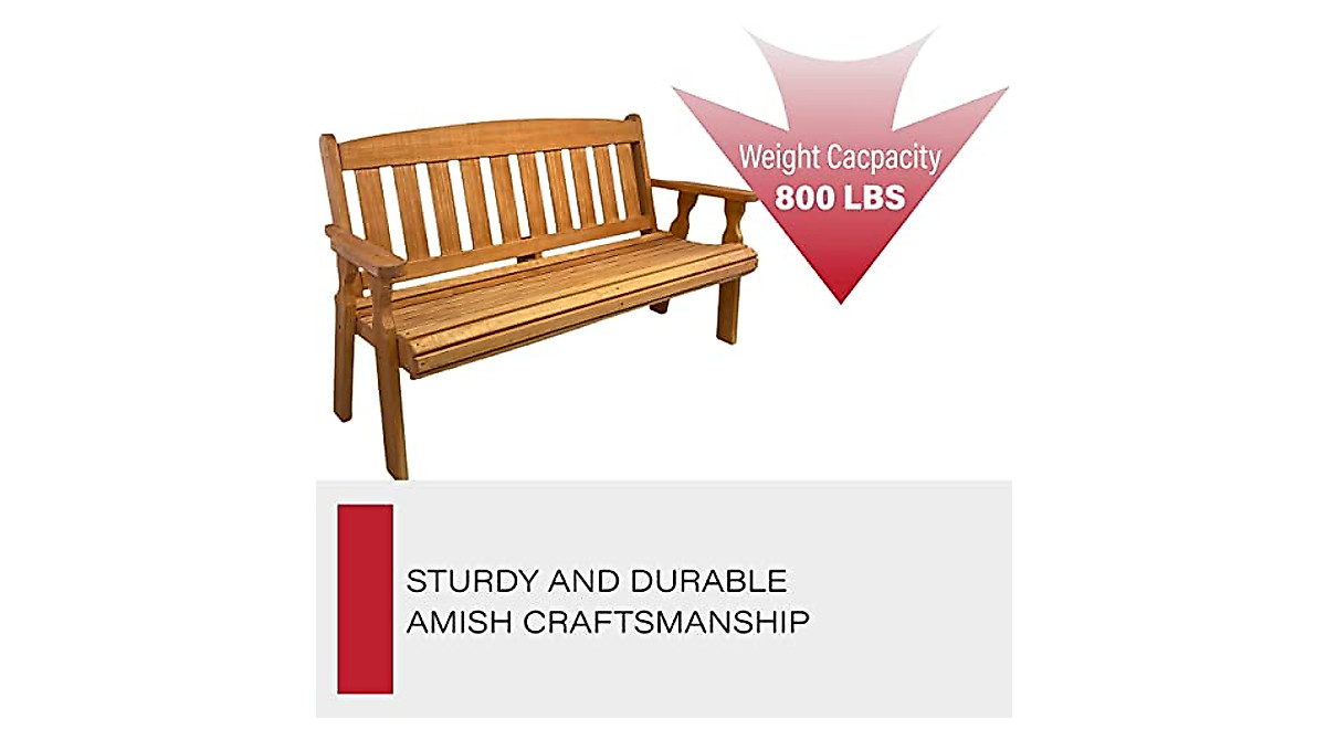 Durable 800 Lb Mission Garden Bench - Amish Casual