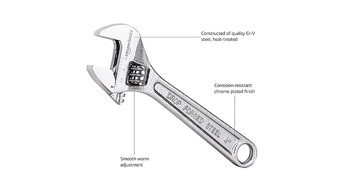 Buy Amazon Basics 4-Inch Adjustable Wrench Today