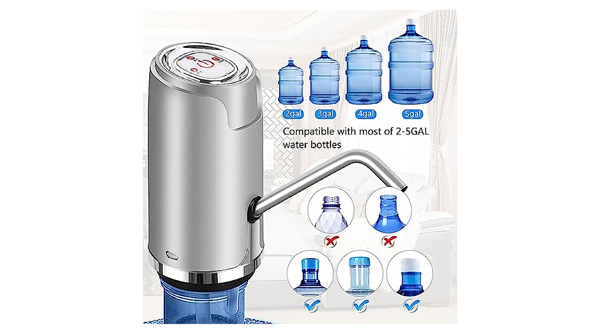 Electric 5 Gallon Water Pump - USB Rechargeable Dispenser