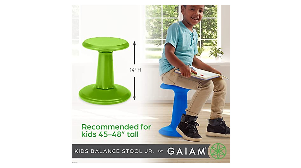 Gaiam Kids Wobble Stool Desk Chair for Active Learning & Focus