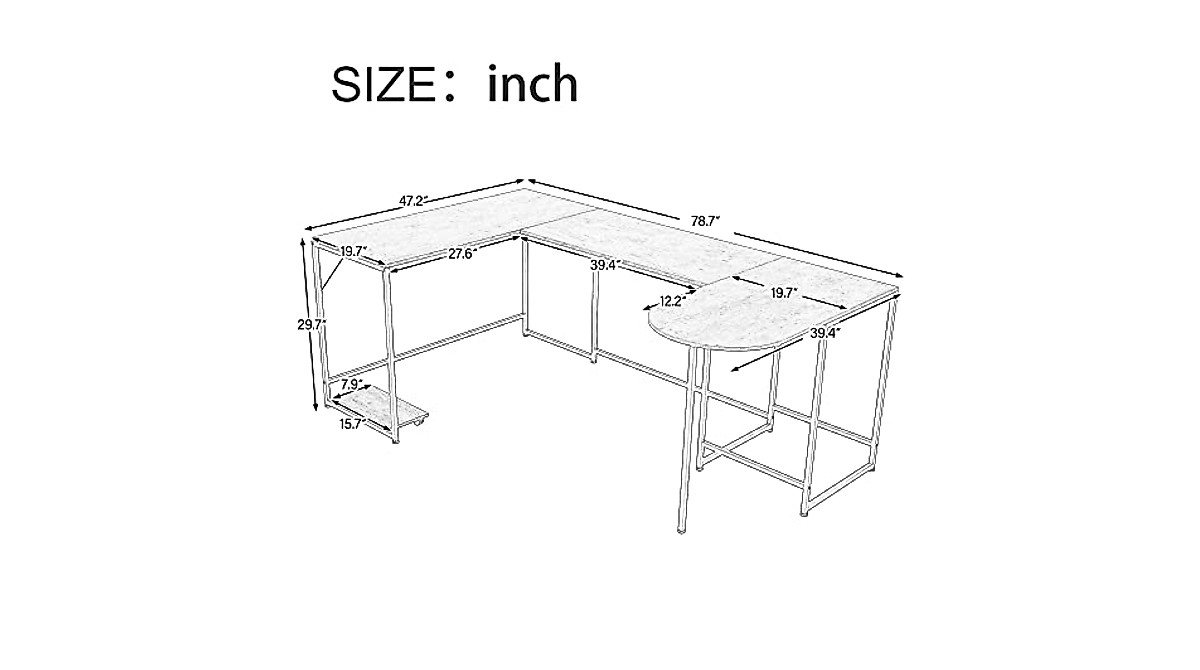 Merax U-Shaped Computer Desk - Spacious, Durable & Industrial Style