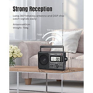 PRUNUS J09 Digital AM FM Portable Radio Shortwave, Bigger Screen for ...