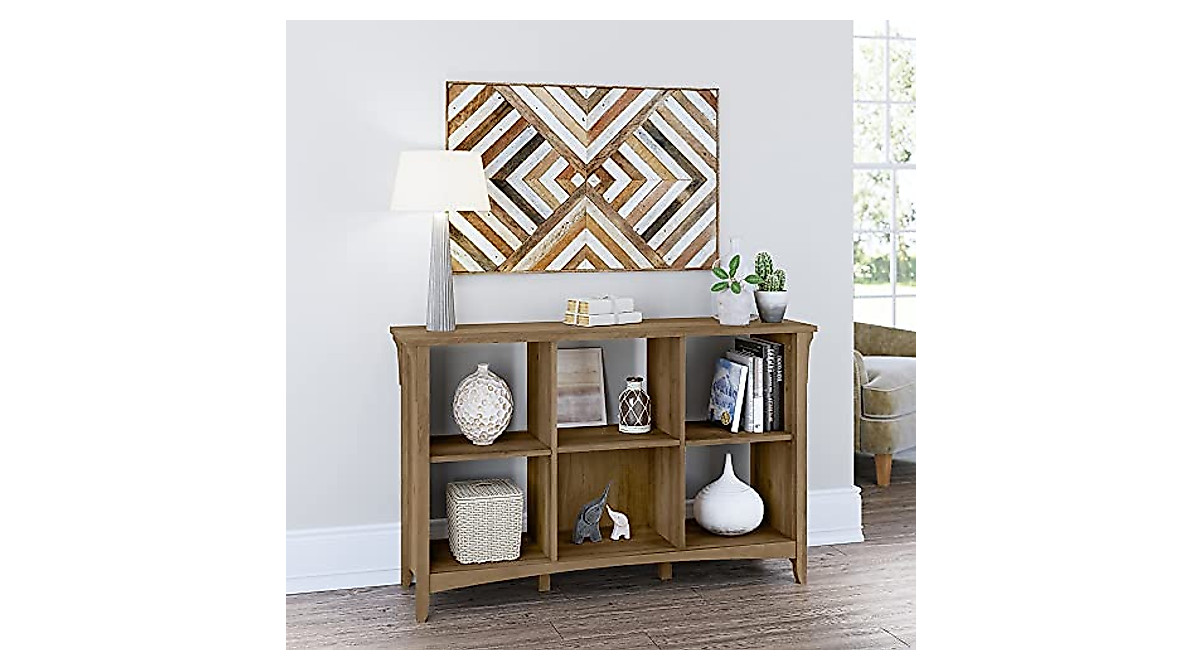 Bush Furniture Salinas 6 Cube Organizer in Reclaimed Pine