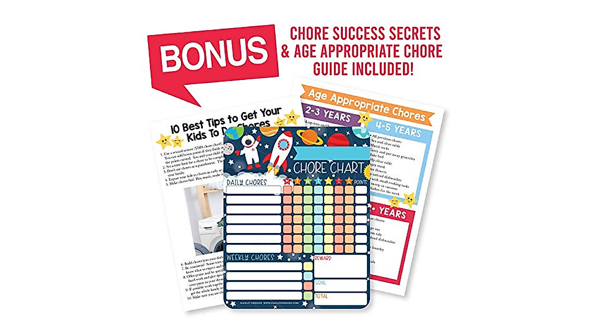 Outer Space Kids Chore Chart - Reward & Responsibility Magnet Board