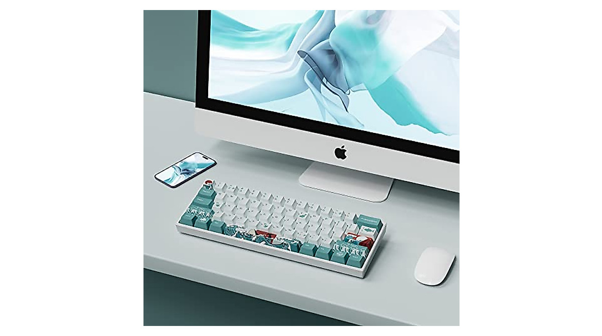 Custom 60% PBT Keycap Set - Coral Sea Design