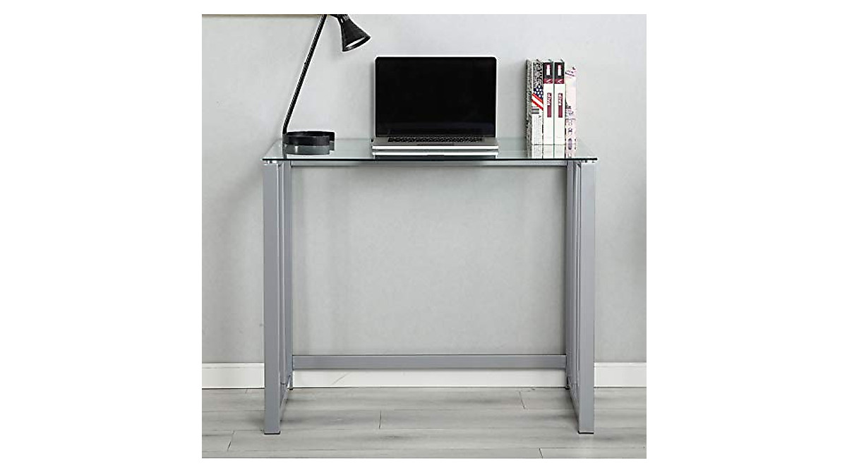 SogesHome 35-Inch Glass Computer Desk for Home Office & Gaming