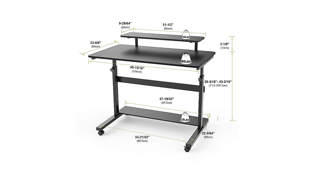 Eureka Ergonomic Height Adjustable Sit Stand Desk for Home Office