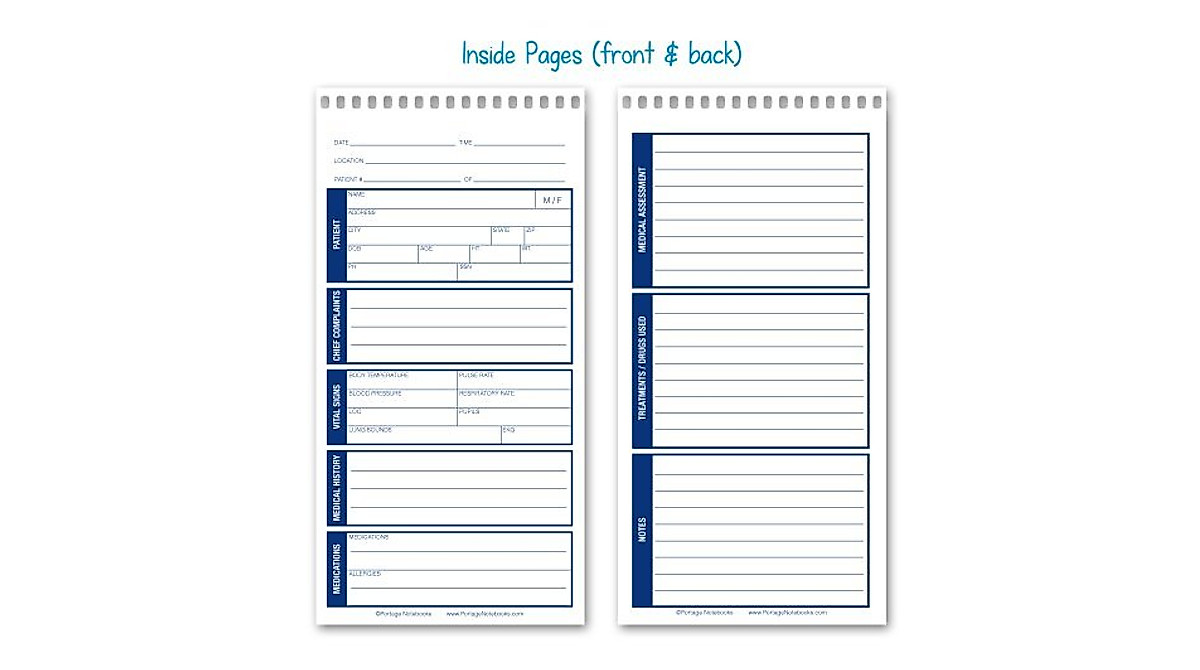 EMT Vital Signs Notebook 70 Pages for Emergency Responders