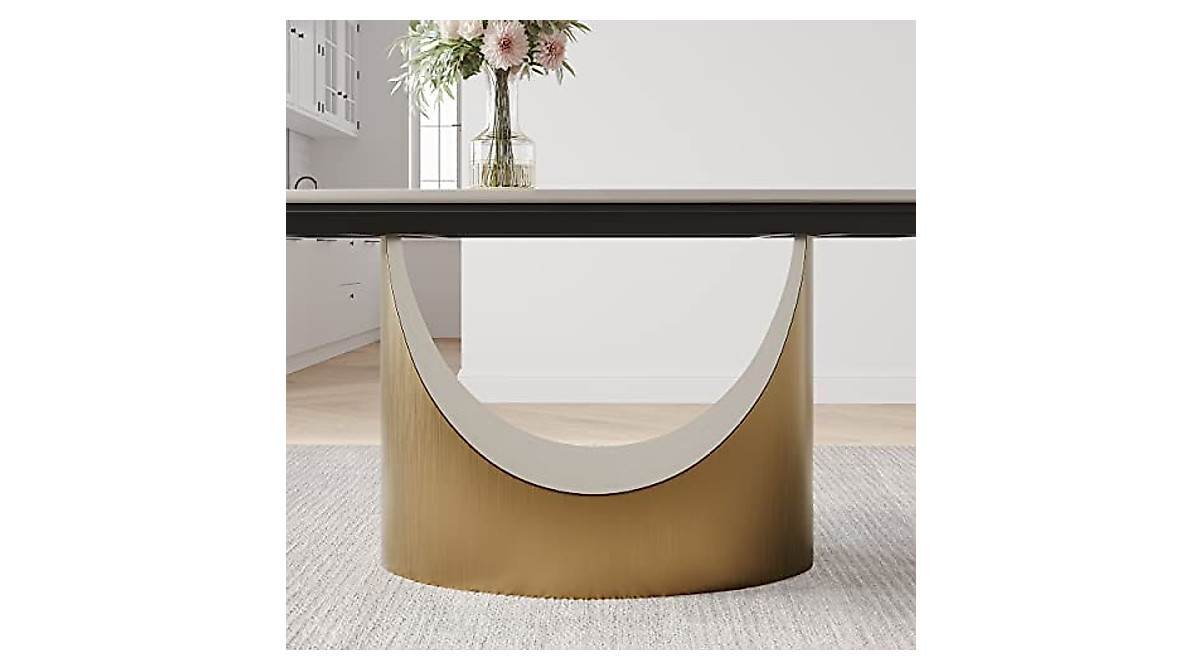 POVISON Modern Dining Table 63 Inch White for 4-6 | Durable & Stylish
