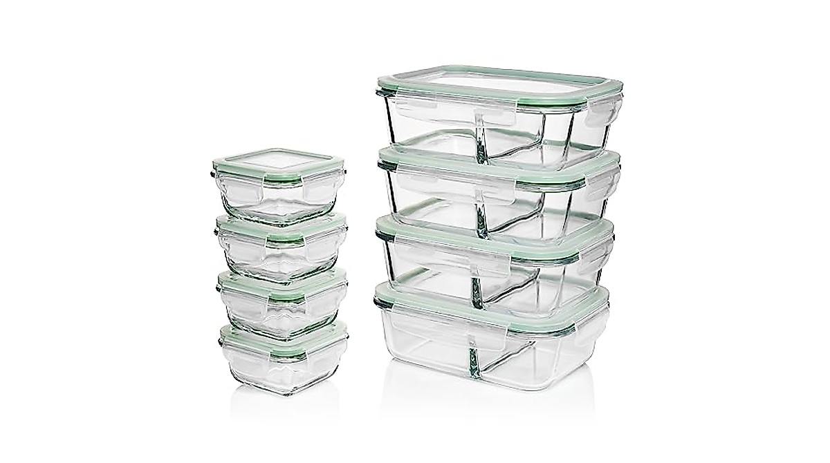 Fusion Gourmet Glass Meal Prep Containers - Airtight & Leakproof