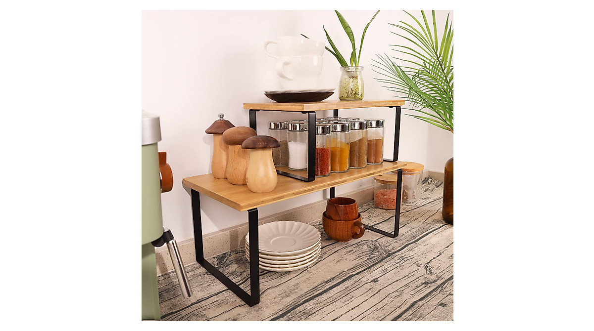 Beardo 2 Tier Bamboo Kitchen Counter Organizer