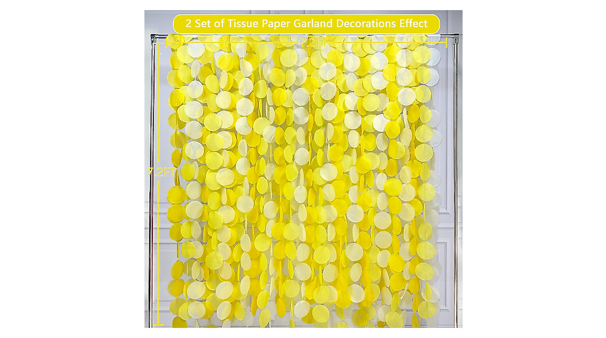 Ombre Yellow Party Decorations - Big Polka Dot Garland