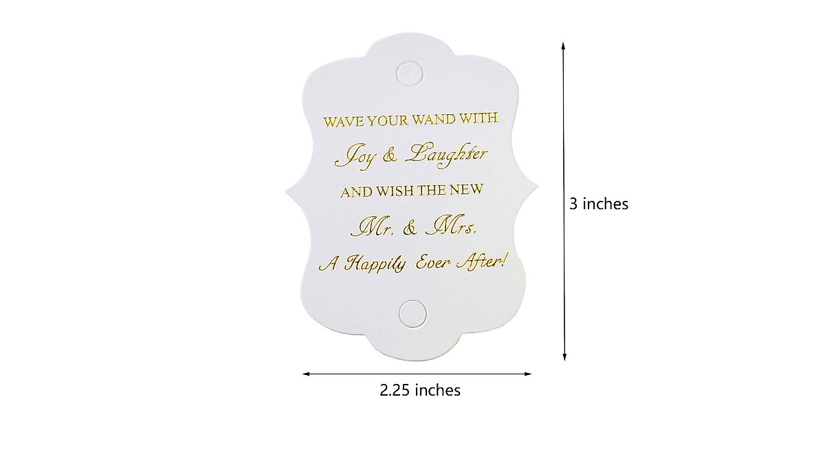 Kingsnow Gold Wedding Wand Favor Tags - Elegant Send-Off Accessories