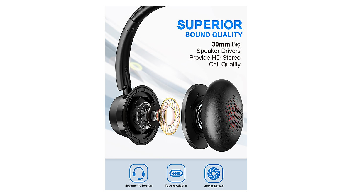 New Bee USB Headset with 270° Rotatable Microphone for Clear Calls