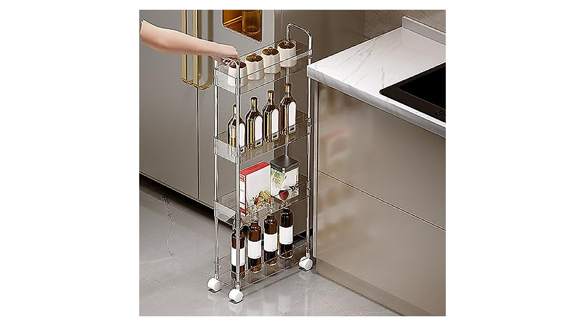 Meideli Clear Storage Cart - Stylish Bathroom Organizer