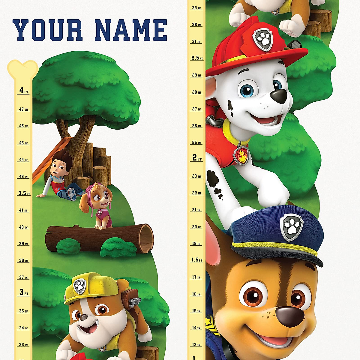 Oliver's Labels PAW Patrol Growth Chart for Kids - Personalized Wall ...