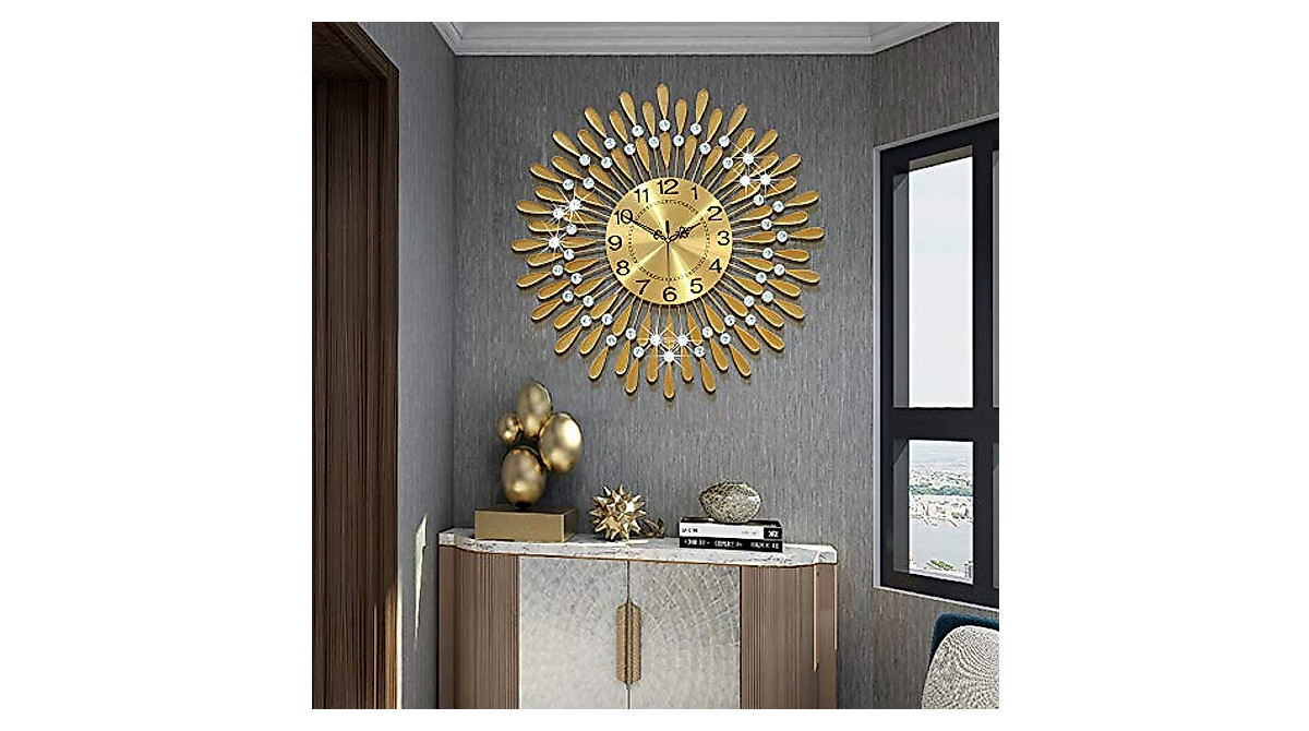 JUGV Large Wall Clock - Stylish Silent Quartz Clock