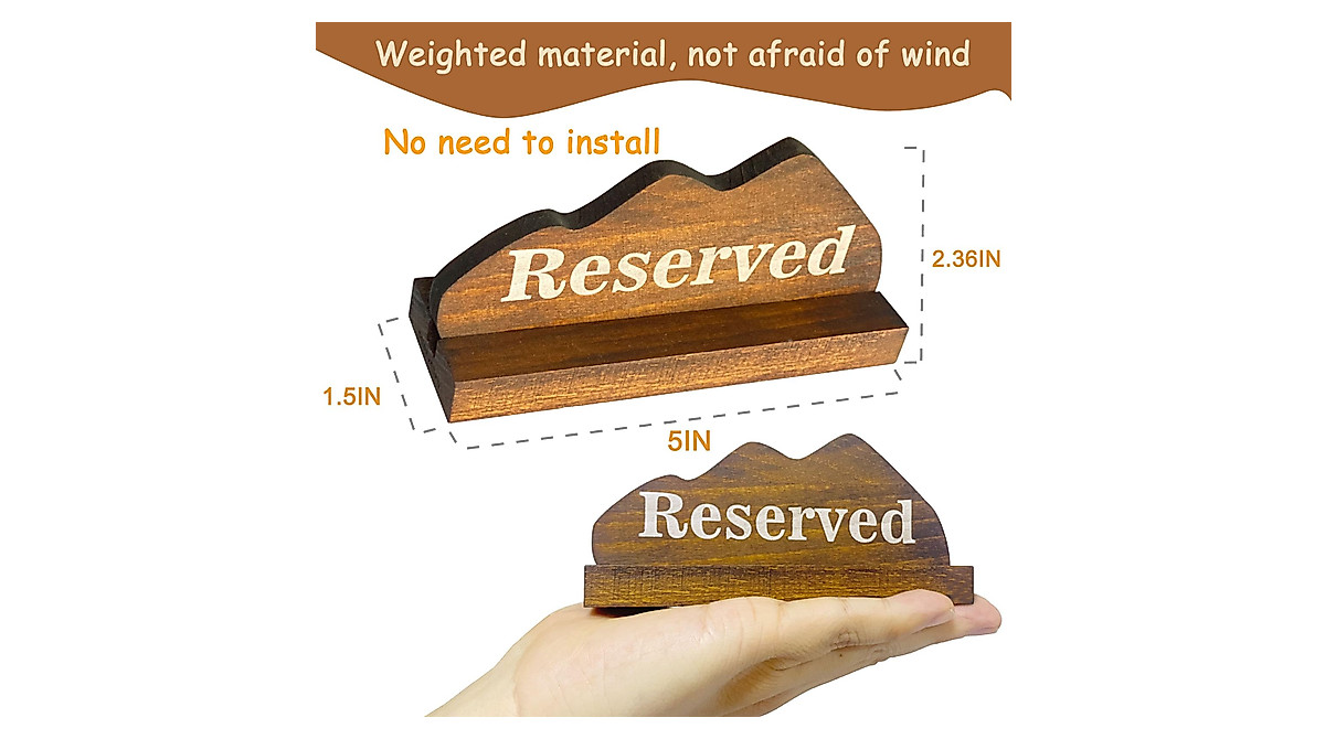 Heavy Reserved Table Signs for Weddings & Events (4PCS)