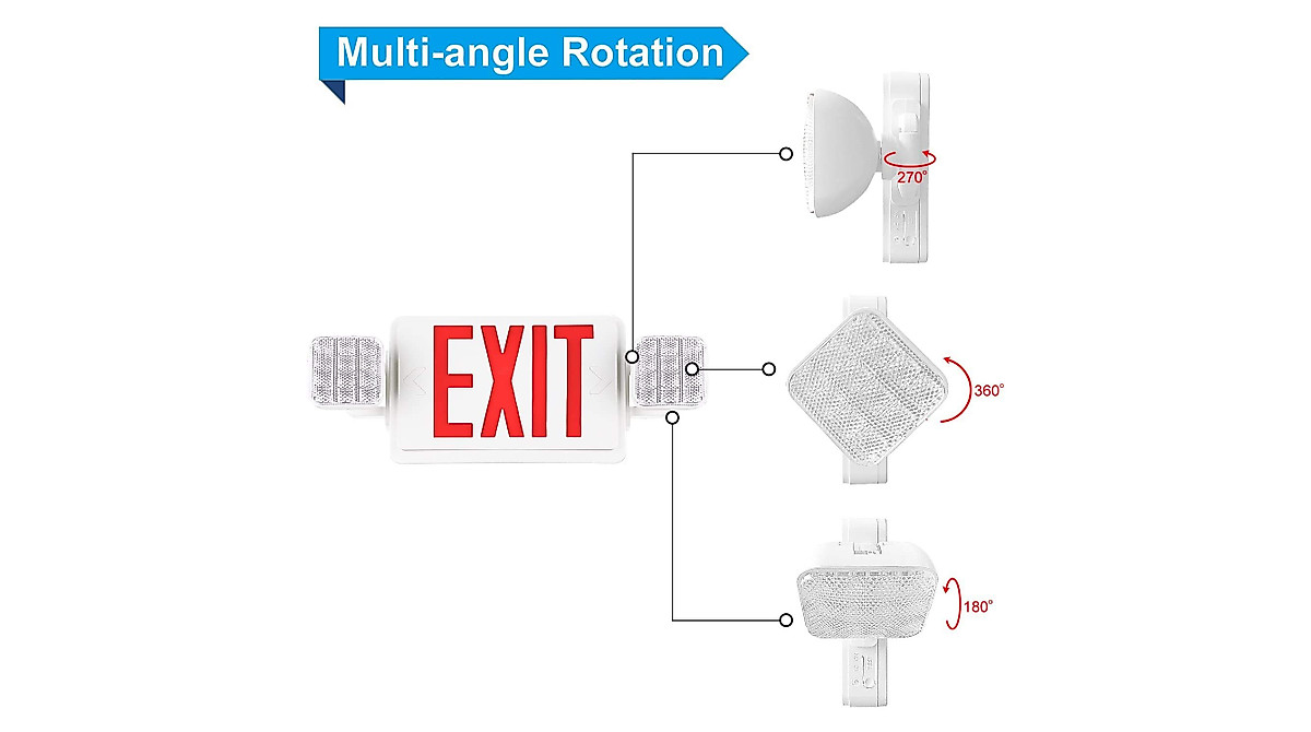 EXITLUX Red LED Emergency Exit Lights - Battery Backup