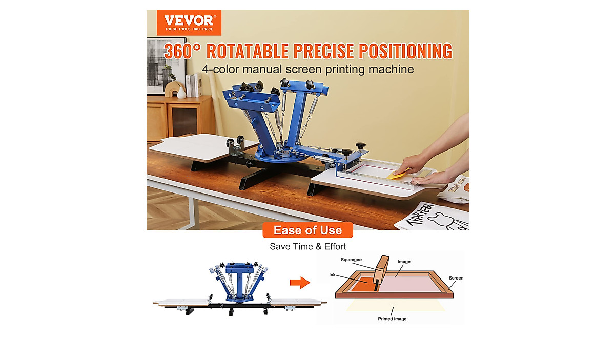VEVOR 4 Color 2 Station Screen Printing Kit