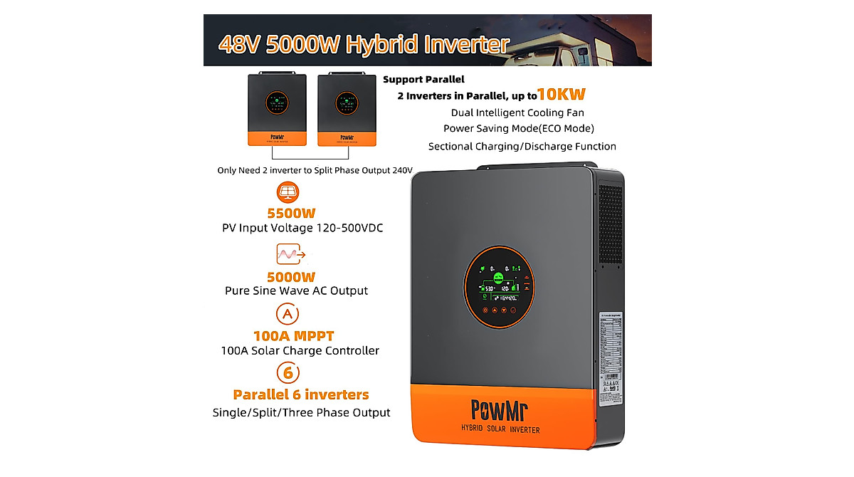 5000W Off-Grid Solar Inverter - Pure Sine Wave Power