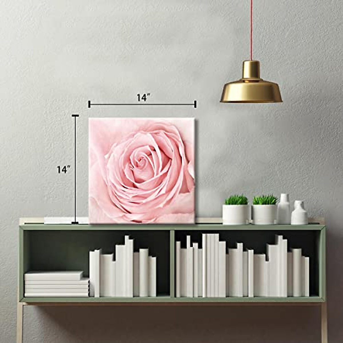 Pink Bathroom Decor - Pink Rose Canvas Wall Art for Home & Bedroom